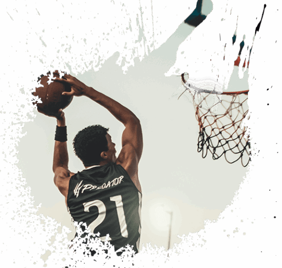 Basketball dunk action. High-energy basketball dunk during a game, showcasing athleticism and sports excitement.